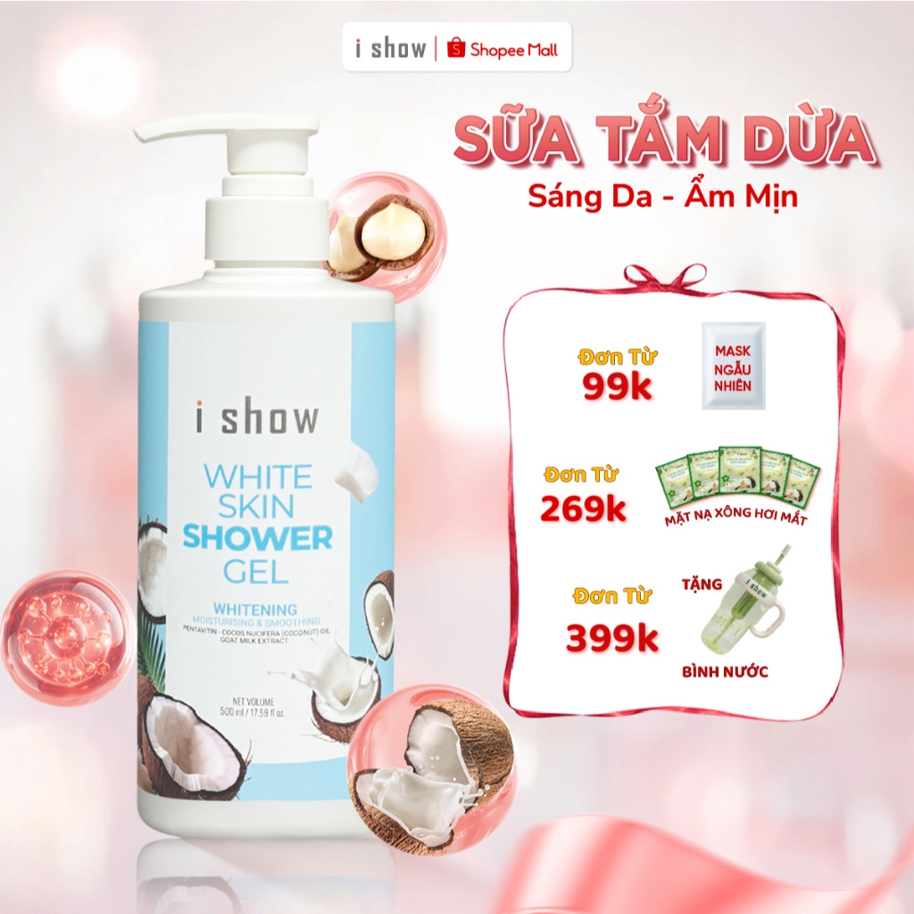 Sữa Tắm Dưỡng Trắng I SHOW Cấp Ẩm Mịn Màng Làm Săn Chắc Làn Da -  iShow White Skin Shower Gel 500ml