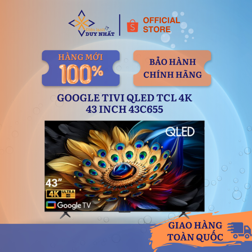 Google Tivi QLED TCL 4K 43 inch 43C655