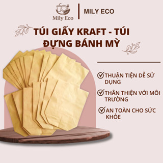 [COMBO 200-500c] túi giấy KRAFT không quai, túi giấy đựng thực phẩm, đồ ăn vặt, bánh mỳ, gà rán