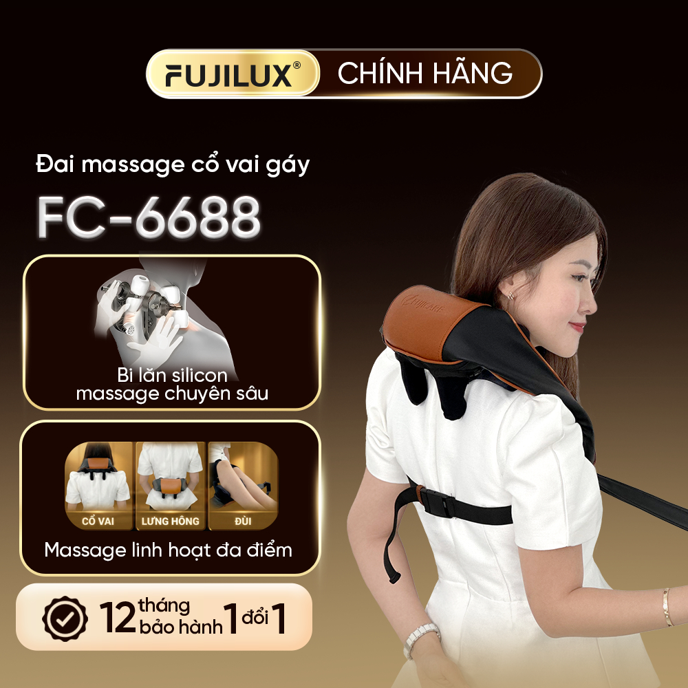 Đai Massage Chuyên Sâu Cổ Vai Gáy FUJILUX FC-6688 Cao Cấp