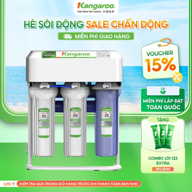 [LẮP ĐẶT 0Đ NỘI THÀNH HN &HCM] Máy lọc nước RO 6 lõi Kangaroo KGRP68EC - không vỏ tủ