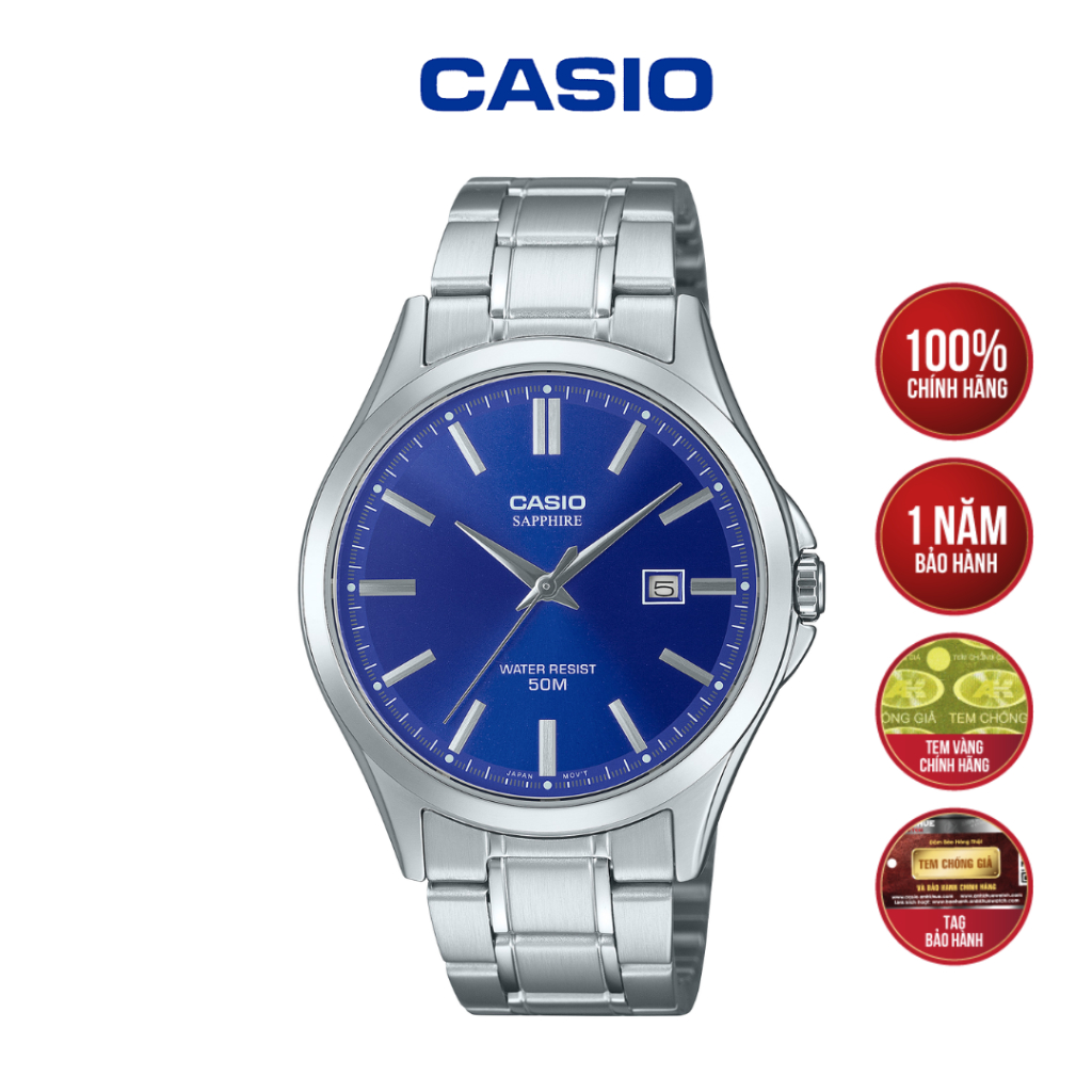 Đồng hồ Casio MTS-115D-2A1VDF Dây kim loại - Hàng Chính Hãng
