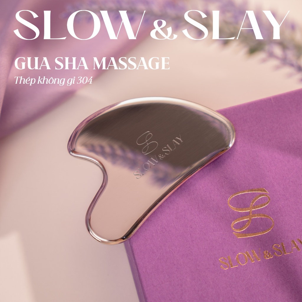 Guasha Thép Không Gỉ Hàng Loại 1 Chính Hãng SLOW&SLAY Massage Nâng Cơ Mặt Trẻ Hóa Thon Gọn Giảm Nhăn