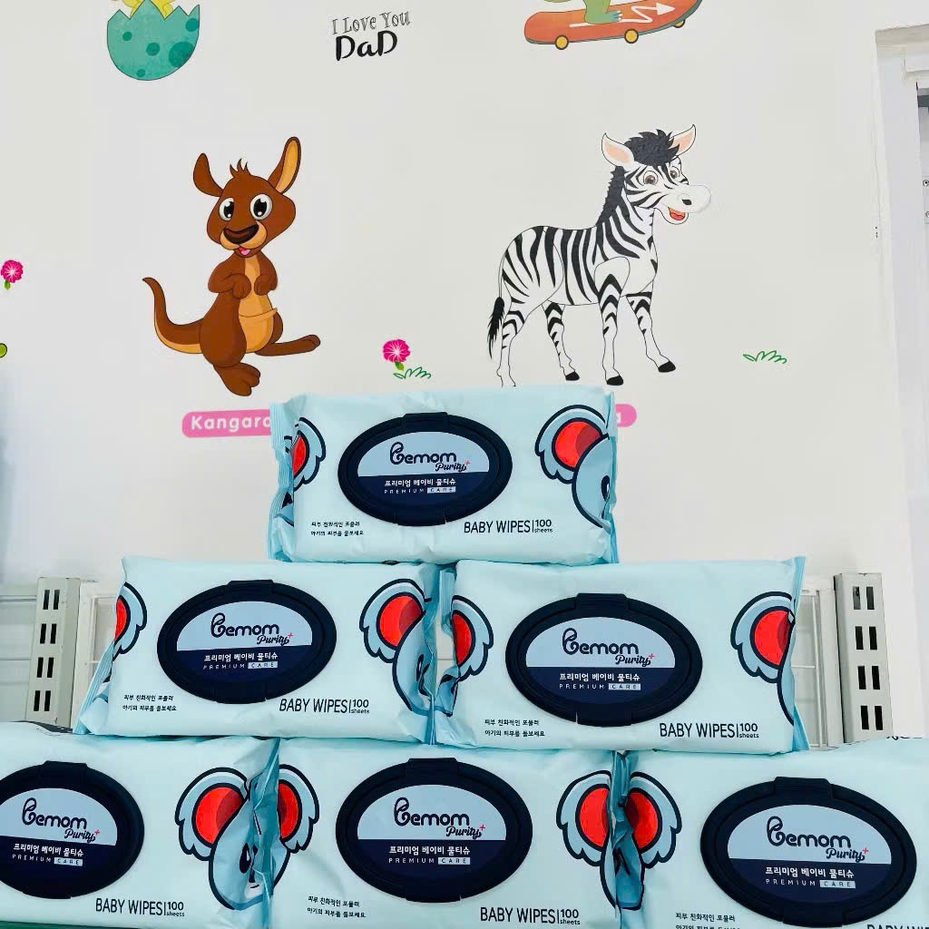 1 THÙNG 10 GÓI KHĂN ƯỚT/ GIẤY ƯỚT BEMOM 1KG/GÓI