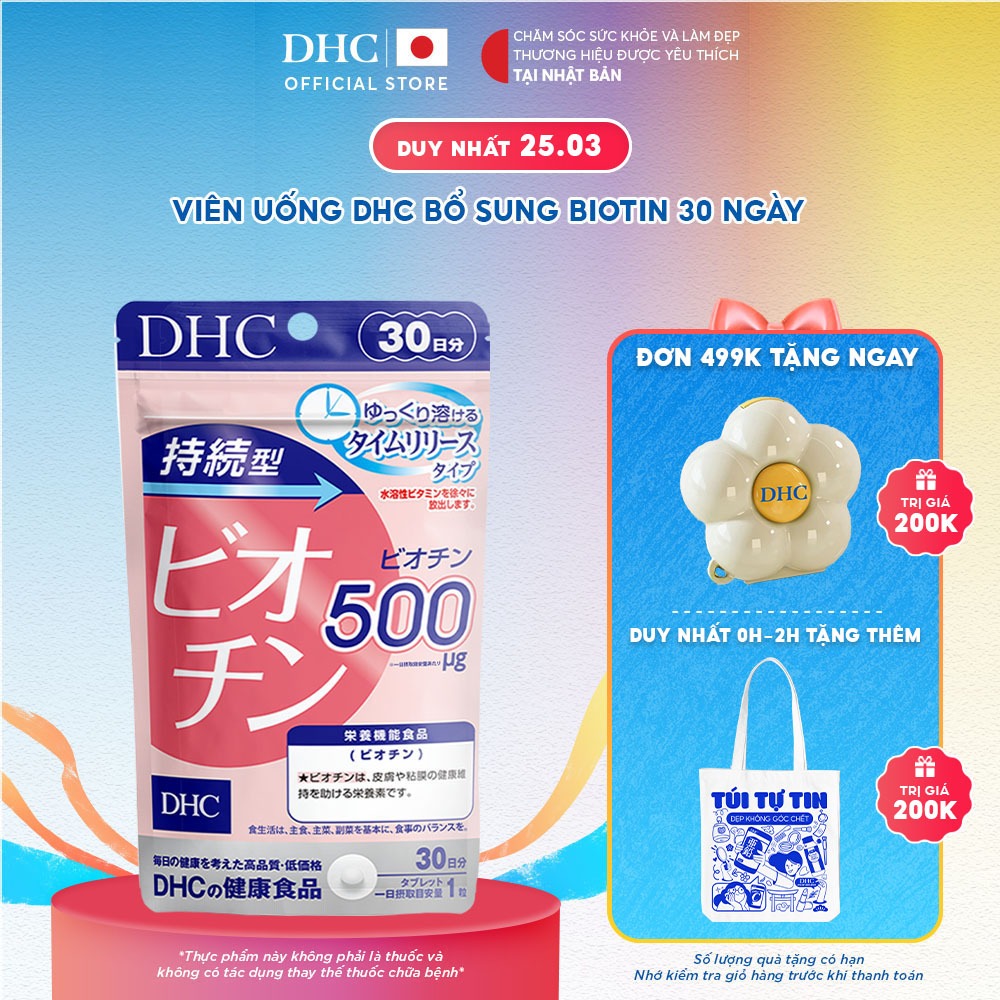 Viên uống DHC Biotin hỗ trợ tốt cho da và tóc (30 Ngày) - TPBVSK DHC Sustained Release Biotin