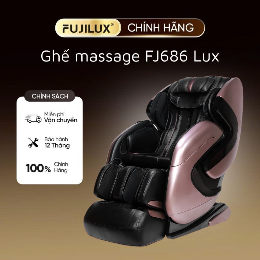 Ghế Massage Trị Liệu Toàn Thân Cao Cấp FUJILUX FJ686 Lux Con Lăn 3D Hiện Đại, Massage 3 Cấp Độ