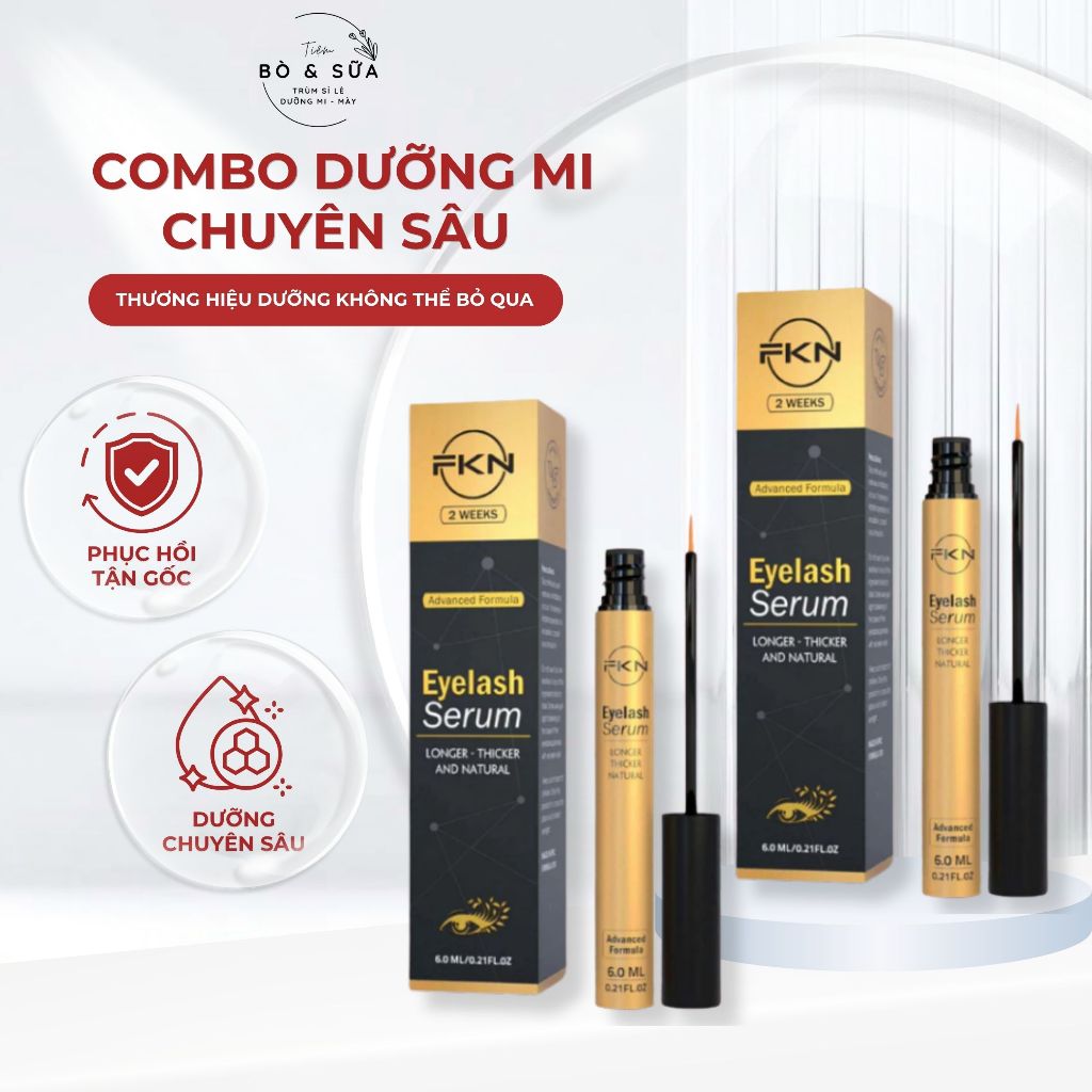 [HOT 2026] COMBO 2 Dưỡng Mi Chuyên Sâu FKN X5 - 6ml | X5 Tinh Chất –Phục Hồi Tận Gốc, Dài Mi Đột Phá