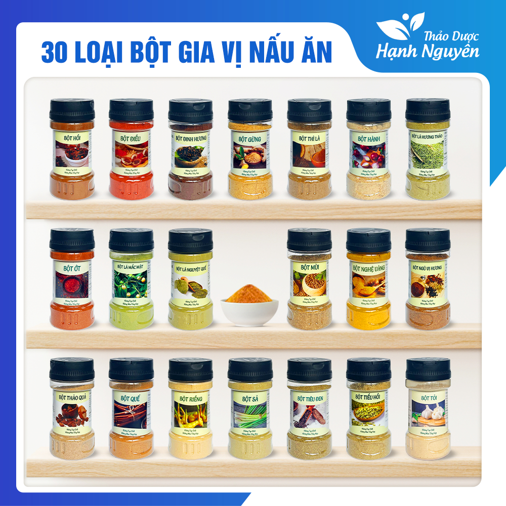 30 loại bột gia vị nấu ăn nhà bếp nguyên chất (Gia vị tẩm ướp, tạo màu) - Thảo Dược Hạnh Nguyên