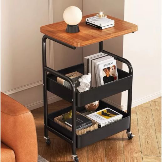Kệ Để Đồ 3 Tầng Didooglt Mặt Gỗ Sơn Tĩnh Điện Bánh Xe Di Chuyển Linh Hoạt | BigBuy360 - bigbuy360.vn