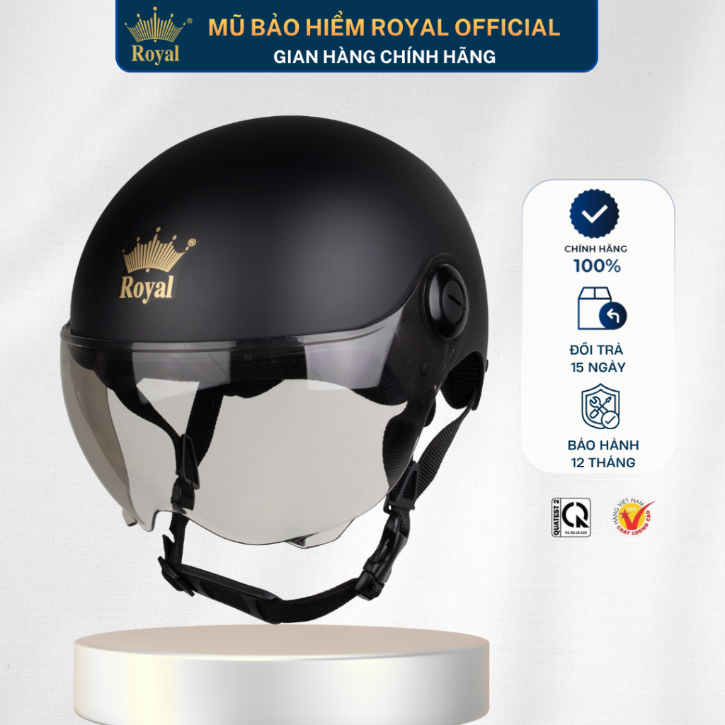 Mũ Bảo Hiểm Nửa Đầu Royal M162K Có Chính Hãng Cho Nam Nữ Bảo Hành 12 Tháng