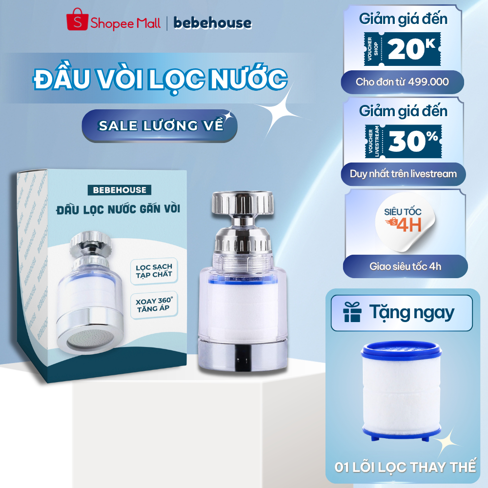Bộ Lọc Nước, Đầu Vòi Lọc Nước Đa Năng HT019 BEBEHOUSE