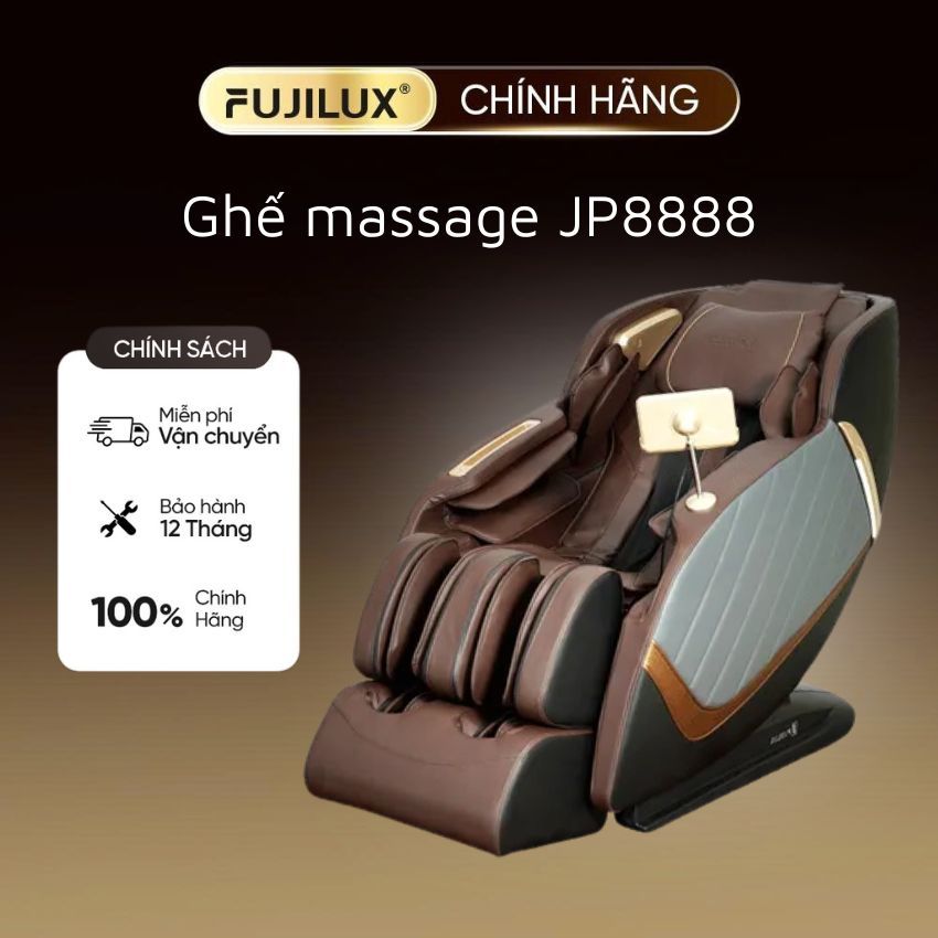 Ghế Massage Toàn Thân Fujilux JP8888 Chăm Sóc Sức Khỏe Toàn Diện Bi Lăn 3D Nhiệt Hồng Ngoại