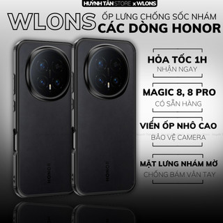 Ốp lưng điện thoại honor magic 8 pro 7 WLONS NHÁM lưng chống vân tay viền chống sốc bo bảo vệ camera