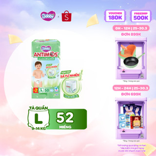 [MỚI] Tã Quần Xua Muỗi Bobby Antimos – Hàng rào Sả tự nhiên Bye Muỗi 8H - M52/L50+2/XL48+4/XXL46+6