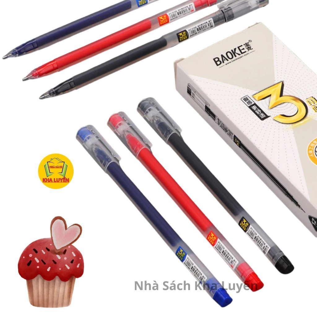 1 Hộp 12c Bút Nước/ Bút Gel Nước Baoke, Nét Bút 0.5mm, Nhiều Mã: PC3808/PC3948A,... Phù Hợp Cho Mọi 