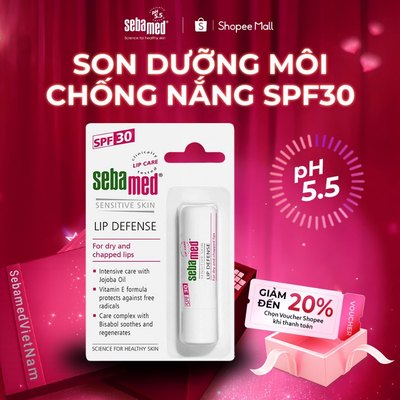 Son dưỡng chống nắng Sebamed Sensitive Skin Lip Defense(4.8g) cấp ẩm dưỡng mềm môi không màu