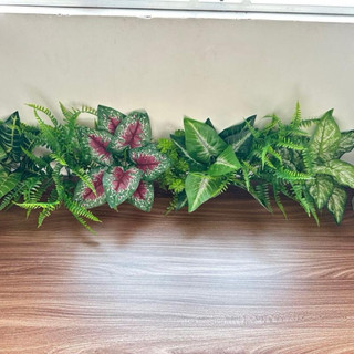 cây môn tím 30cm- 9 lá - cây giả decor