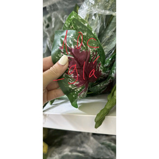 cây môn tím 30cm- 9 lá - cây giả decor