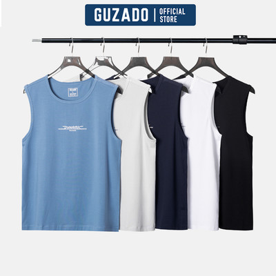 Áo Ba Lỗ Thể Thao Nam GUZADO Chất Cotton Mềm Mịn, Co Giãn Thoải Mái, Thấm Hút Mồ Hôi Tốt GTT02-GATT25S002