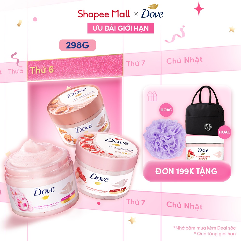 [CHÍNH HÃNG ĐỘC QUYỀN] Smoothie Tẩy Tế Bào Chết Body Dove Chăm Da Sáng Mịn 298g