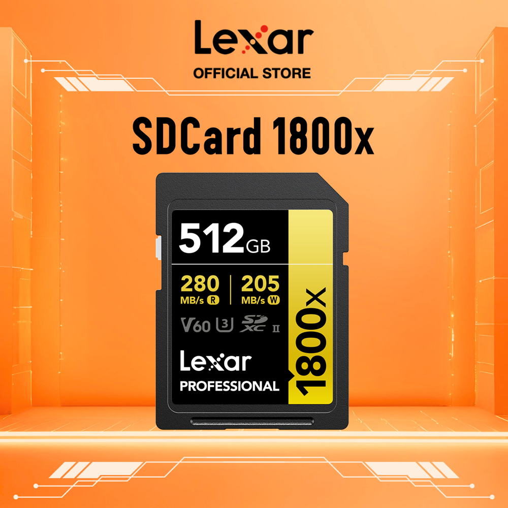 [Livestream] Thẻ Nhớ SD Lexar 1800x Dung Lượng 512GB 270MB/s UHS-II U3 V60 Tương Thích Máy Ảnh DSLR