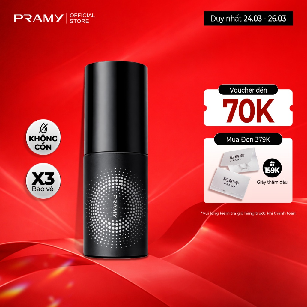 PRAMY Xịt Cố Định Lớp Nền Khóa Chặt Makeup Lâu Trôi, Kiểm Soát Dầu, Phù Hợp Cho Da Dầu 30ml