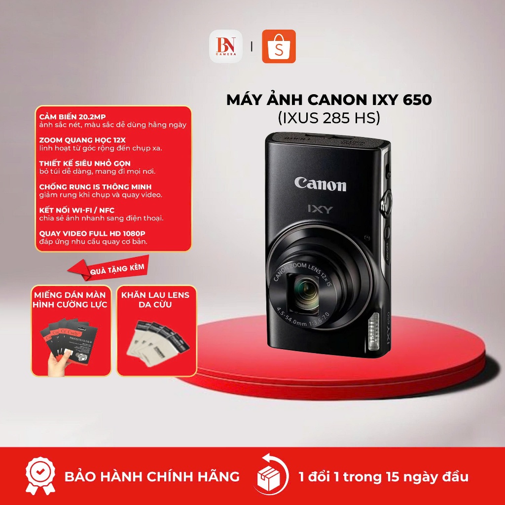 [Bảo hành 12 tháng] Máy ảnh Canon IXUS 285 HS (IXY 650) | Chính Hãng