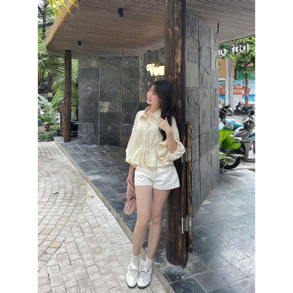 Áo Sơ Mi Bo Eo Lưng Chun Tay Bồng Cúc Dọc Đũi Hàn A3226 Su Chang Thời Trang Nữ | BigBuy360 - bigbuy360.vn
