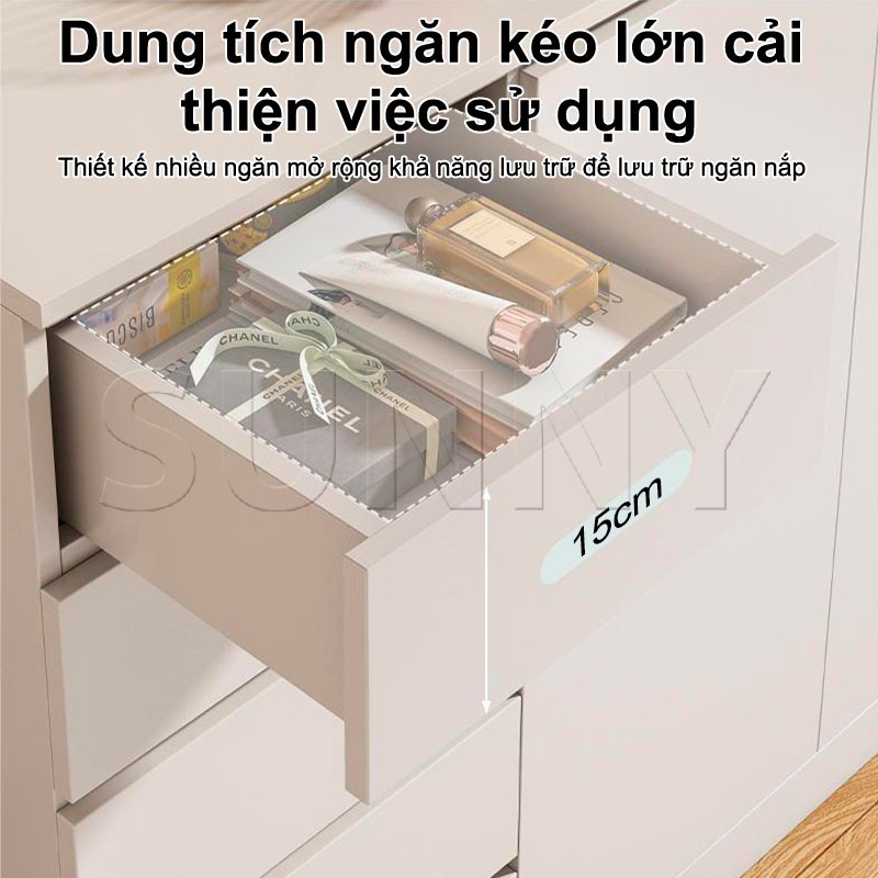 SUNNY Tủ Đựng Quần Áo Gấp Gọn, Tủ Ngăn Kéo Gỗ MDF Chống Ẩm Đa Năng 3/4/5 Tầng | BigBuy360 - bigbuy360.vn