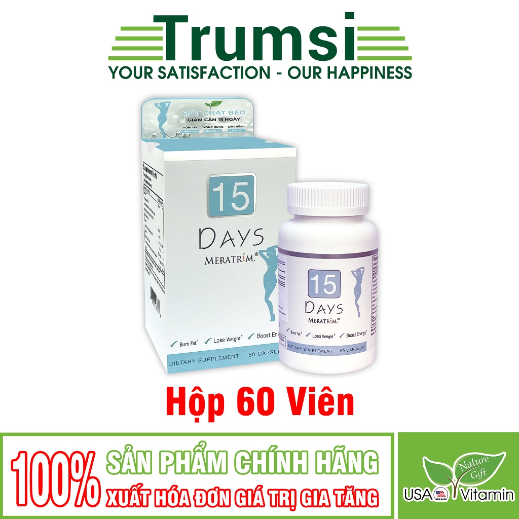 Giảm Cân 15 Days Meratrim USA Giảm Cân Cấp Tốc Đốt Mỡ Thừa Giảm Mỡ Bụng Cho Cơ Địa Khó Giảm 60 Viên