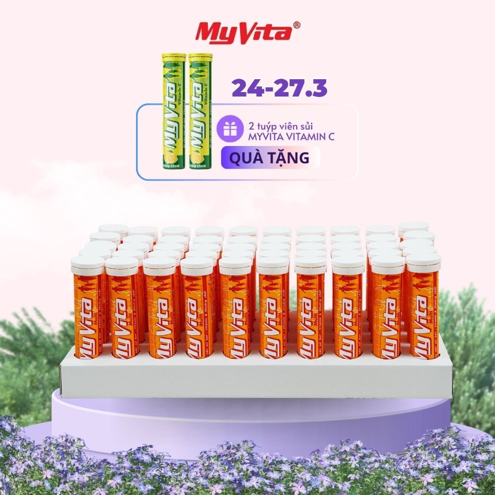 Thùng 50 tuýp viên sủi vitamin C, B và khoảng chất -TPBVSK MYVITA MULTI- tăng cường đề kháng cơ thể