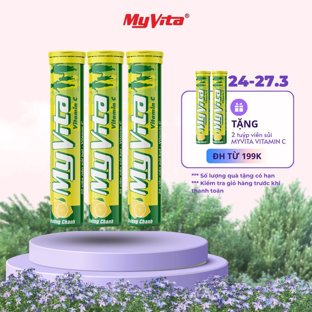 [DATE MỚI 2028] Viên sủi TPBVSK MyVita Vitamin C - hương chanh bổ sung vitamin C, hỗ trợ tăng sức đề