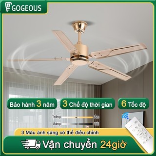 Quạt trần GOGEOUS mẫu A127 rộng 107/132cm 6 tốc độ gió có kèm điều khiển lắp được nhiều không gian
