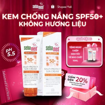 Kem chống nắng cao SPF50+ Sebamed pH5.5 (75ml) có nâng tông cho da nhạy cảm thích hợp đi biển