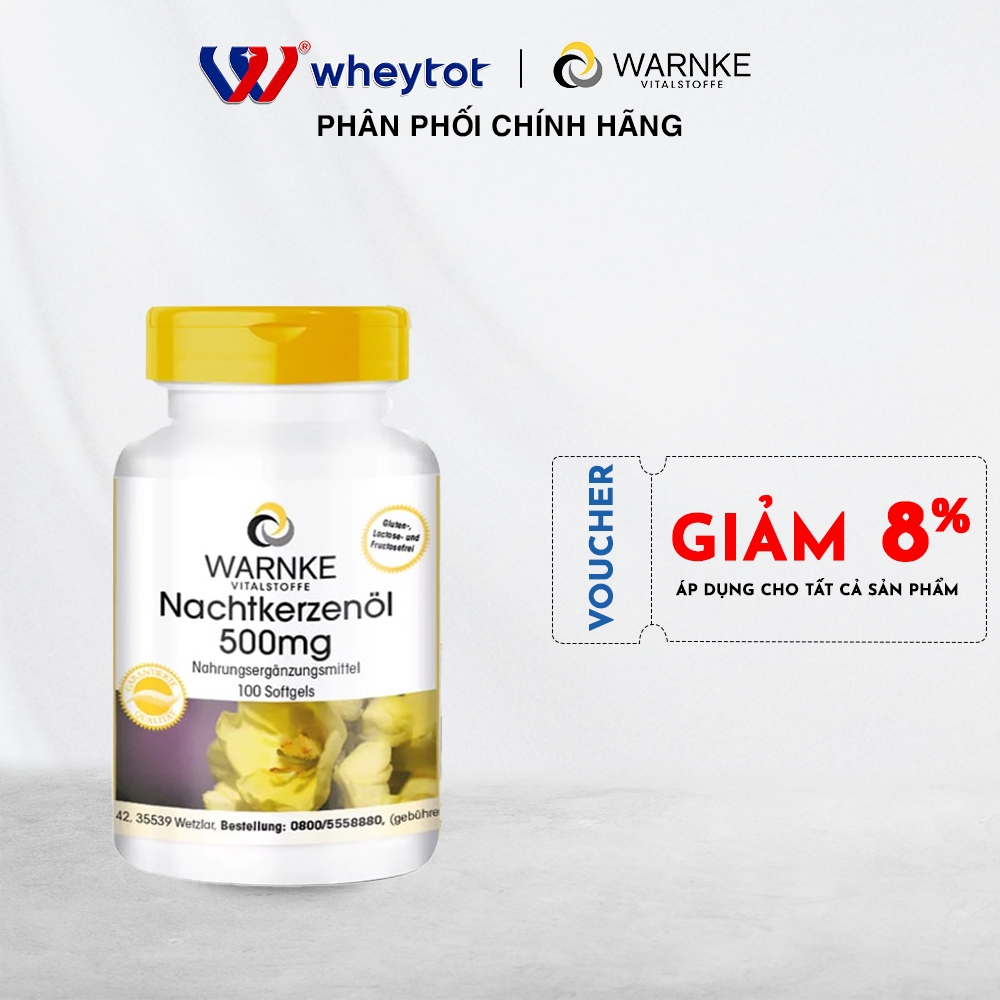 Warnke Nachtkerzenöl Omega 6 500mg 100 Viên | Tinh Dầu Hoa Anh Thảo Đức Hỗ Trợ Nội Tiết, Đẹp Da