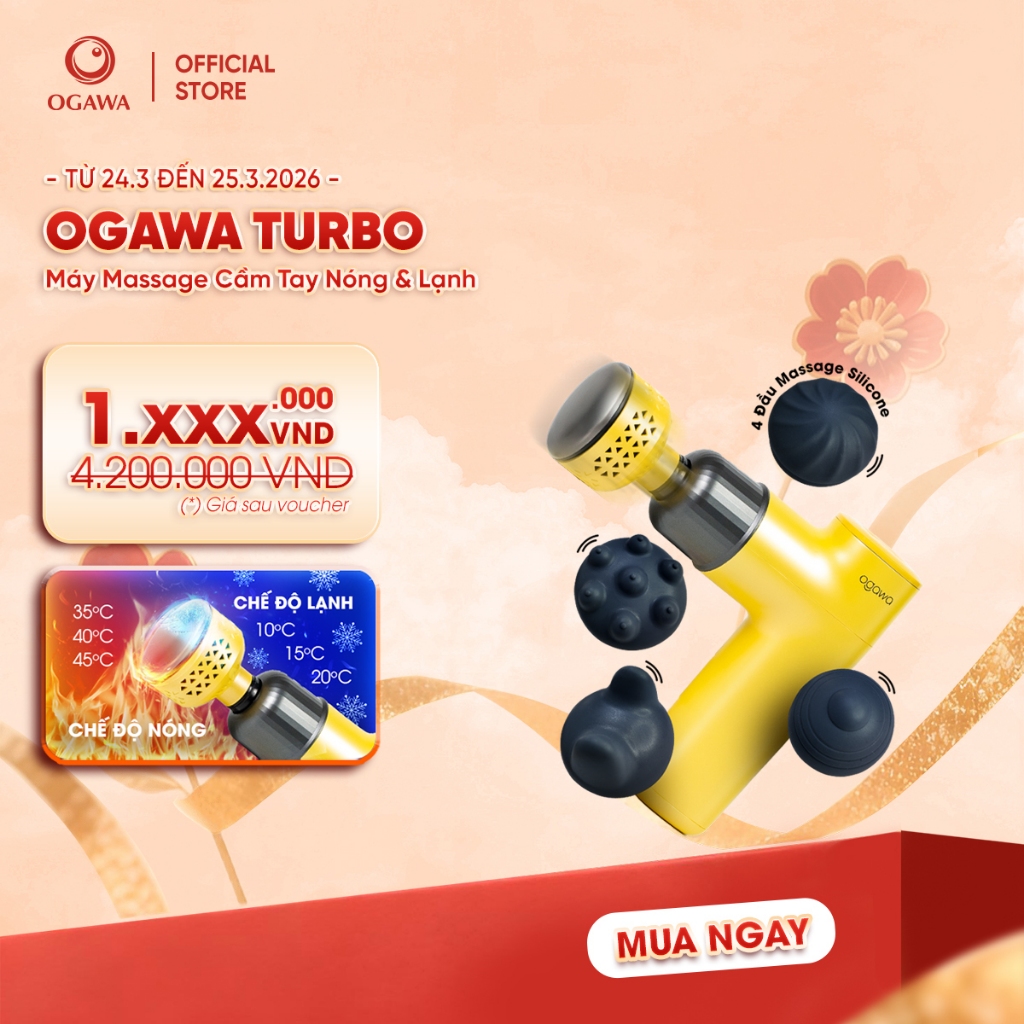 Máy massage cầm tay NÓNG LẠNH OGAWA - thiết kế độc đáo, tiện lợi