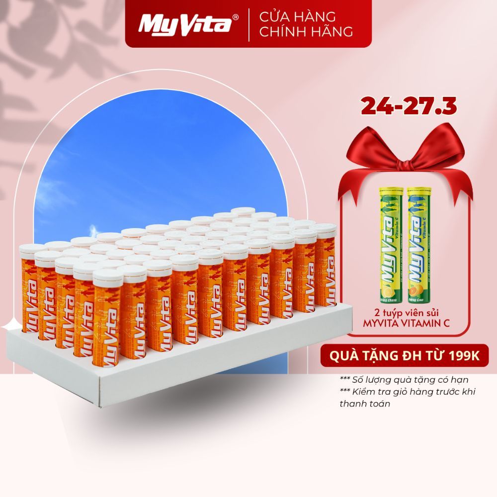 Viên sủi bổ sung đa vitamin C, B và khoáng chất TPBVSK MYVITA MULTI - Thùng 50 tuýp - 1000 viên