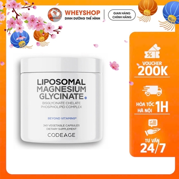 ( MAGIE ) Viên uống bổ sung khoáng chất Magie CODEAGE Liposomal Magnesium Glycinate, 240 viên/ 1 hộp