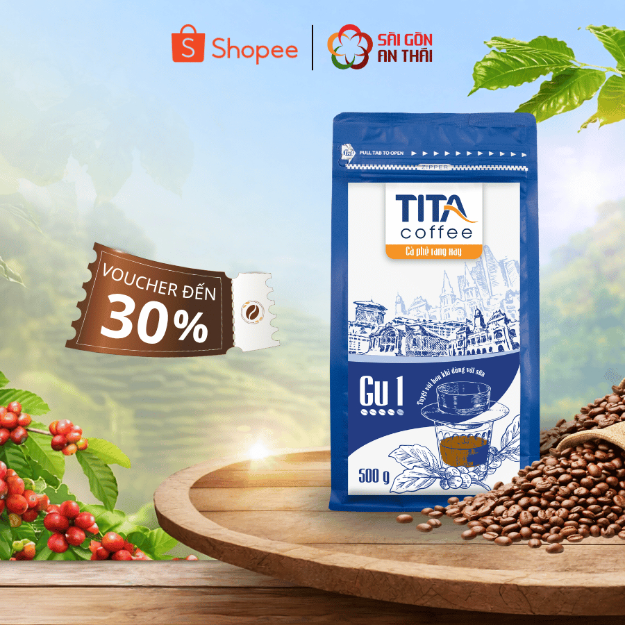 Tita Coffee - Cà Phê Bột Pha Phin Gu 1 Gu Truyền Thống Đắng Nhẹ Thơm Béo