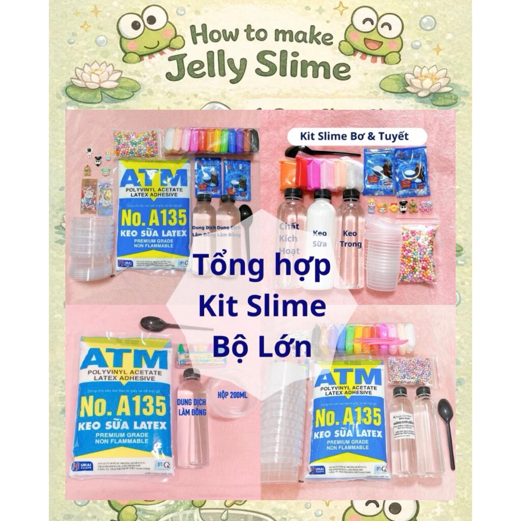 🇻🇳 Bộ sưu tập các bộ dụng cụ làm slime Slime cơ bản Slime bơ Slime mây khổng lồ Nhiều vật phẩm - Ngu