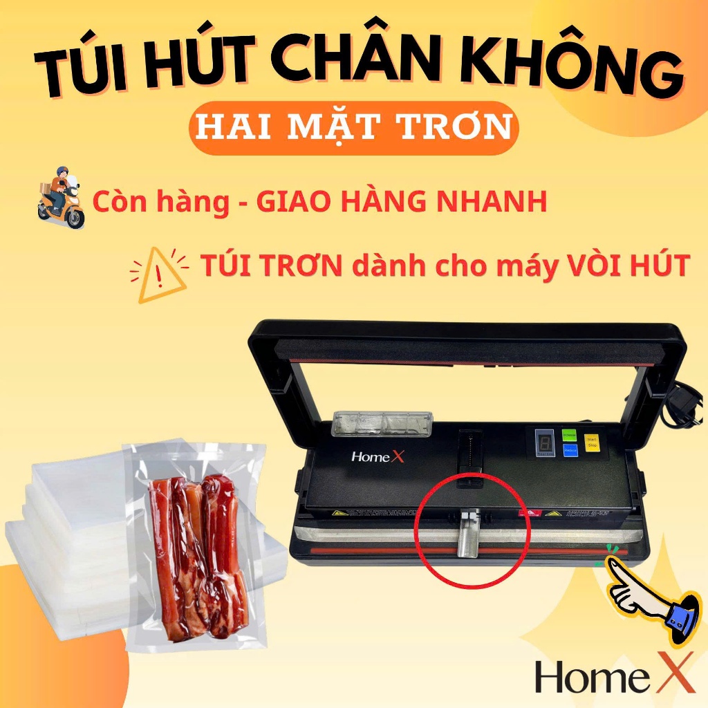 [ TÚI HAI MẶT TRƠN] 50 Túi Hút Chân Không 2 Mặt Trơn, Túi Dày Dặn 10 Zem Có Nhiều Size Để Lựa Chọn