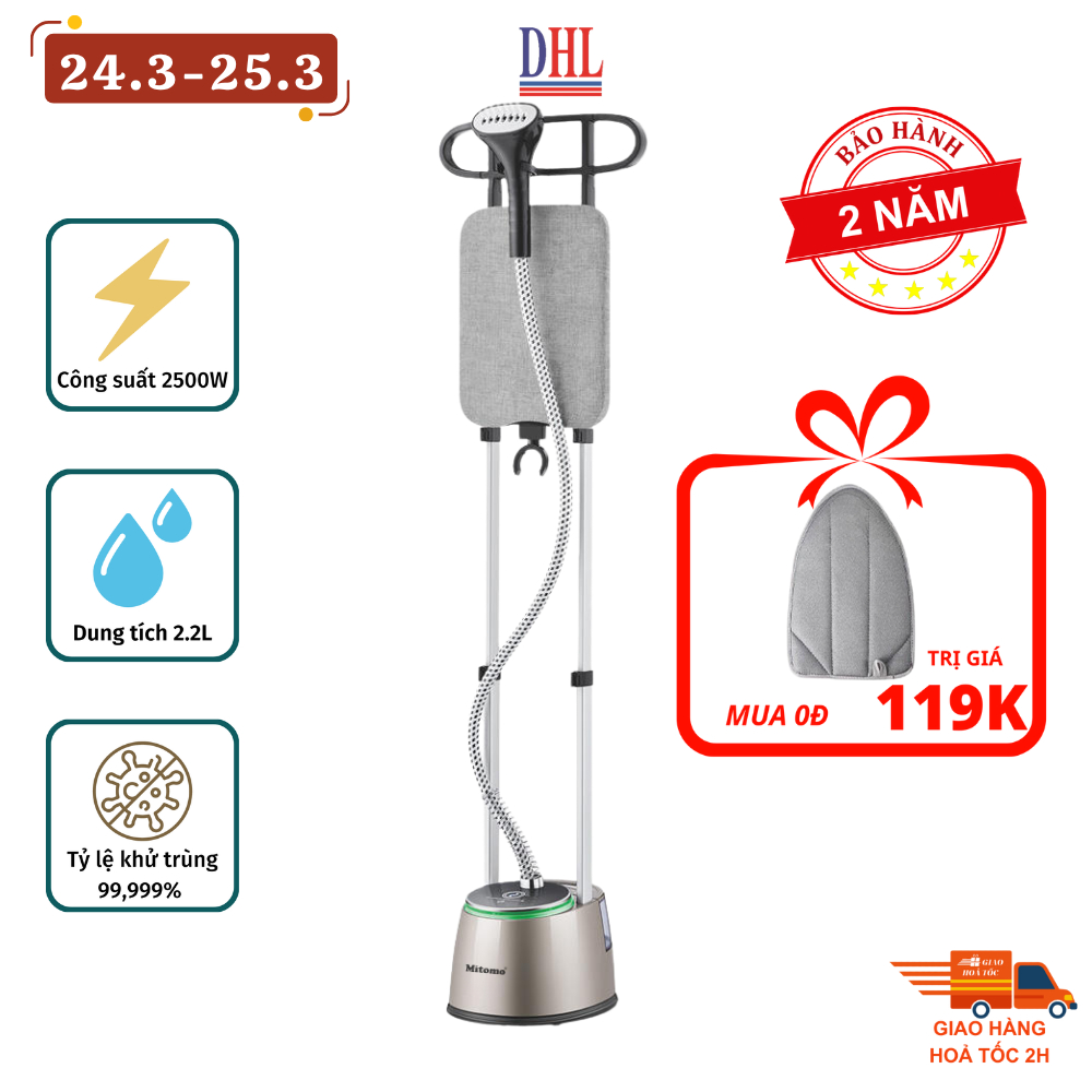 BÀN LÀ HƠI NƯỚC CAO CẤP MITOMO GC-899 NEO – HƠI PHUN MẠNH 2500W, LÀ PHẲNG TỨC THÌ, ĐẲNG CẤP SANG TRỌ