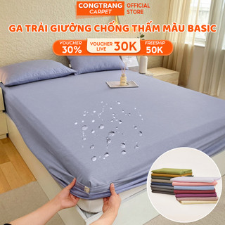 Ga Chống Thấm CongTrang Bedding Trơn Một Màu Nhiều Kích thước, Chống Thấm Nước Tuyệt Đối
