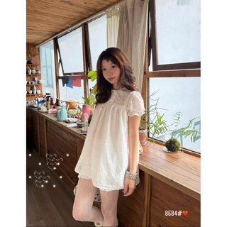 Váy chun eo tay bồng cổ dúm