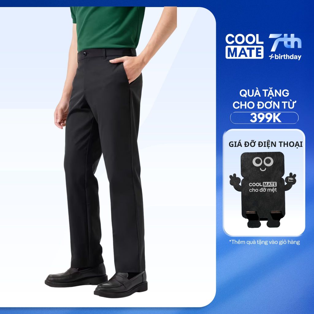 [Tặng giá đỡ đth đơn 399k] Quần Dài Nam Kaki Excool dáng Straight Coolmate Outlet