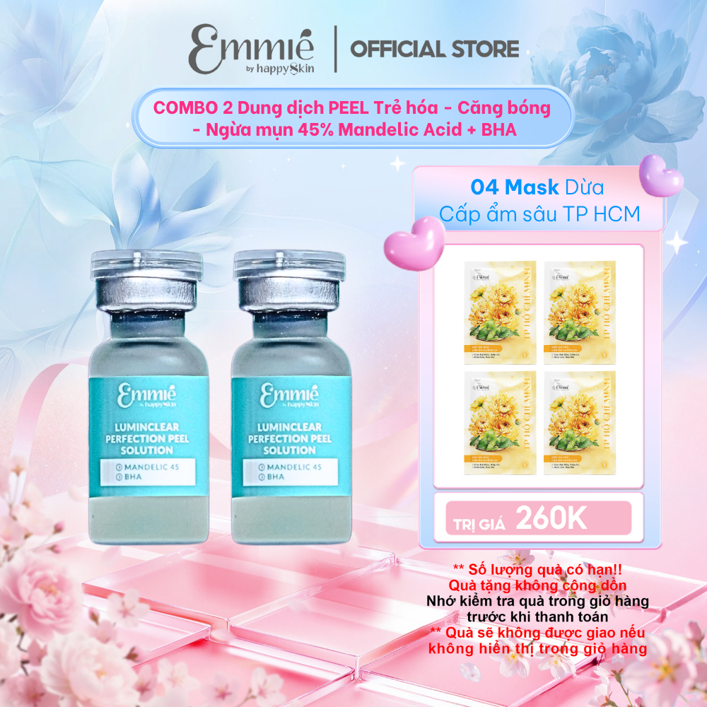 COMBO 2 Dung Dịch Peel hỗ trợ Trẻ Hóa Căng Bóng Da Ngừa Mụn Luminclear Perfection Peel Solution 2ml 