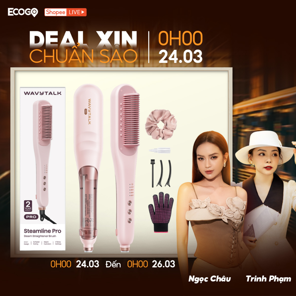 Máy duỗi tóc hơi nước WavyTalk Streamline Pro 3 Trong 1 | Công nghệ dưỡng ẩm tiên tiến | Thiết kế chống bỏng