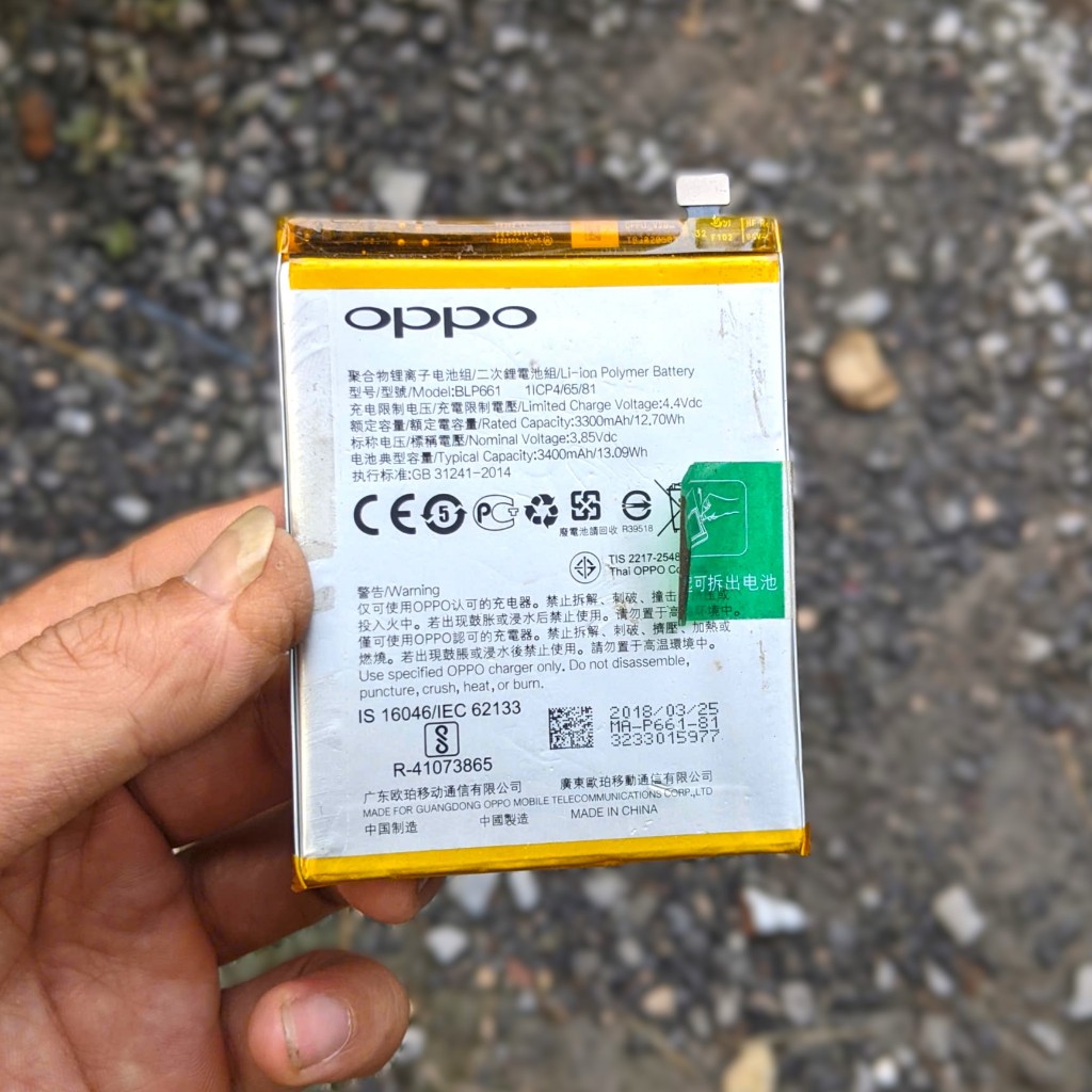 Pin Oppo F7 / F7 Youth / A3 / BLP661-3400mAh zin cũ tháo máy,hoạt động tốt.