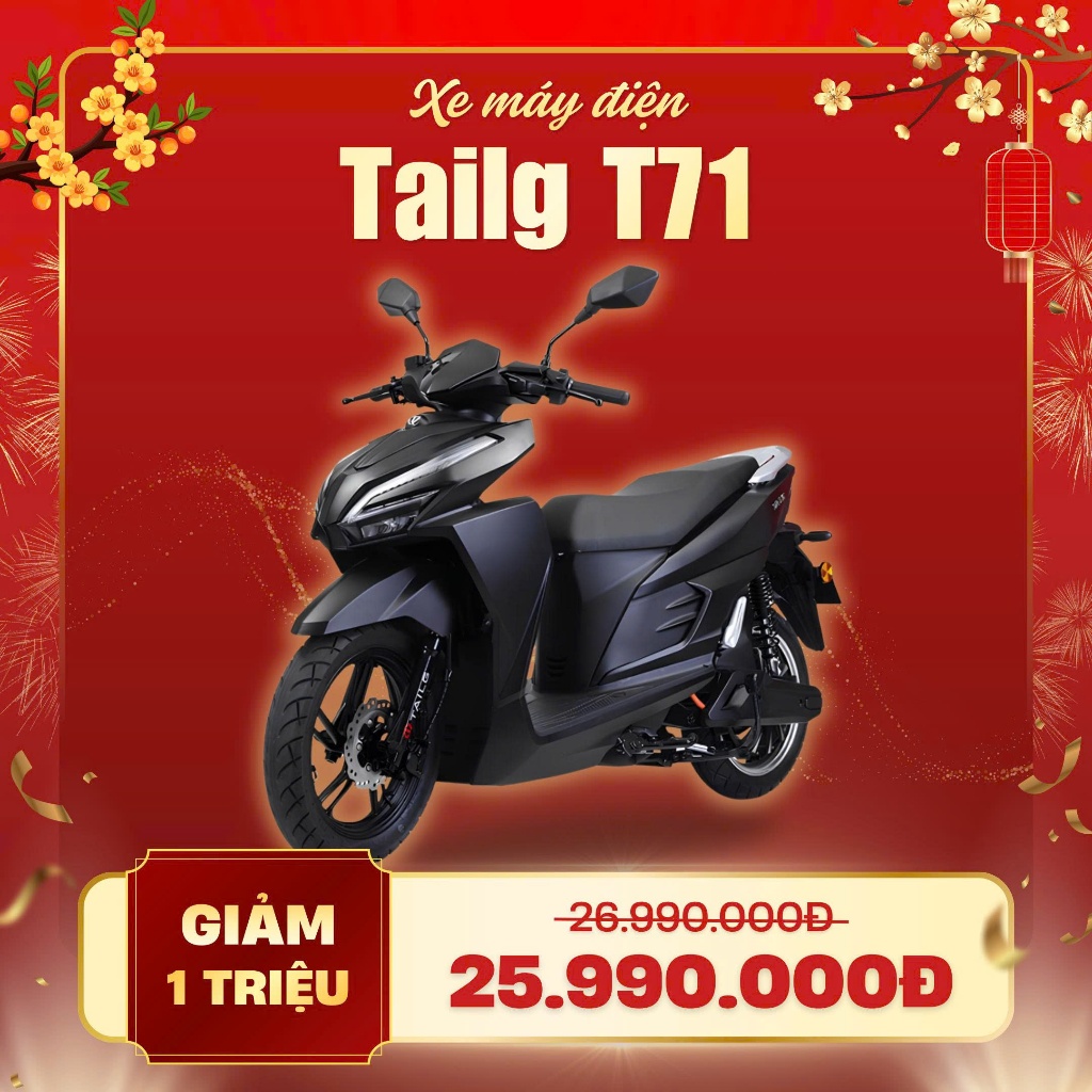 Xe Máy Điện TAILG T71 96V23Ah - Động Cơ QS 2000W - Hành Trình 150KM - Bảo Hành 3 Năm