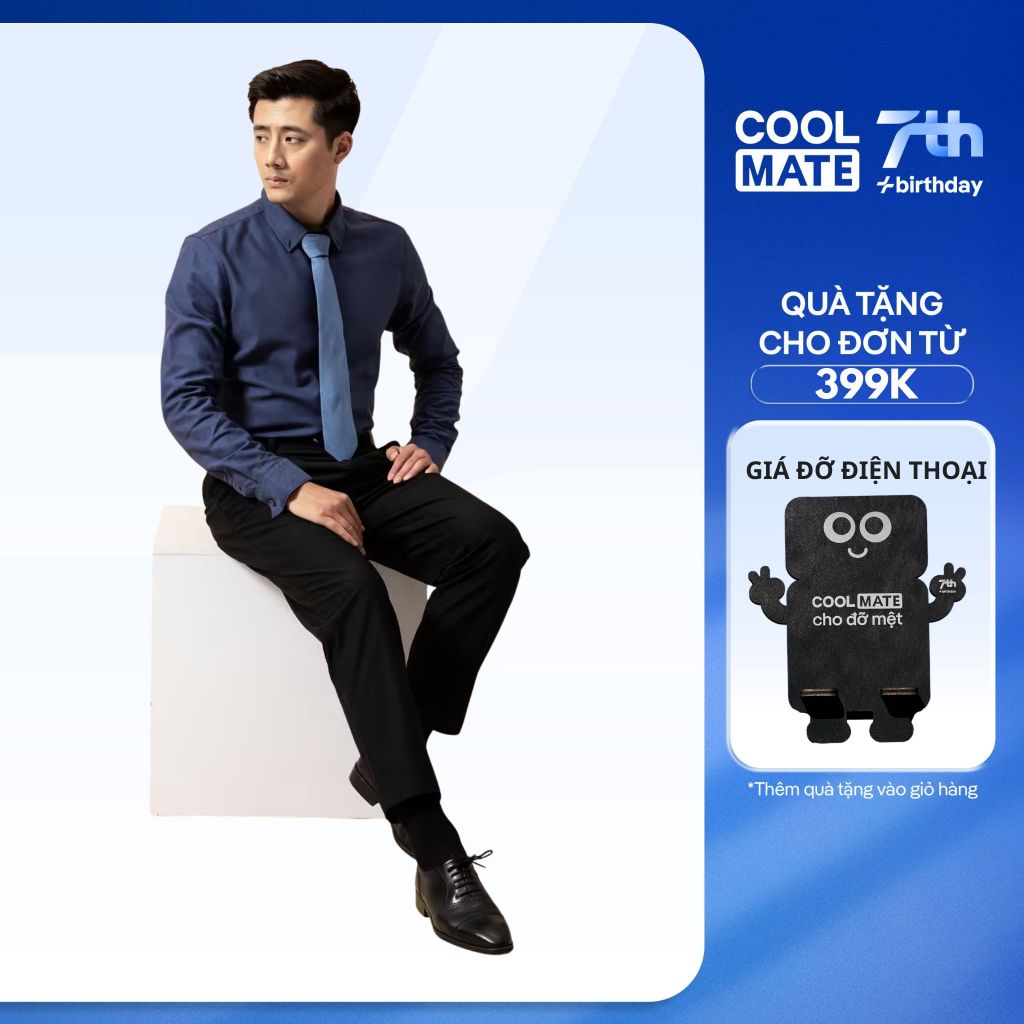 [Tặng giá đỡ đth đơn 399k]  Áo Sơ Mi Nam Coolmate Premium Dobby Chống nhăn, kháng khuẩn